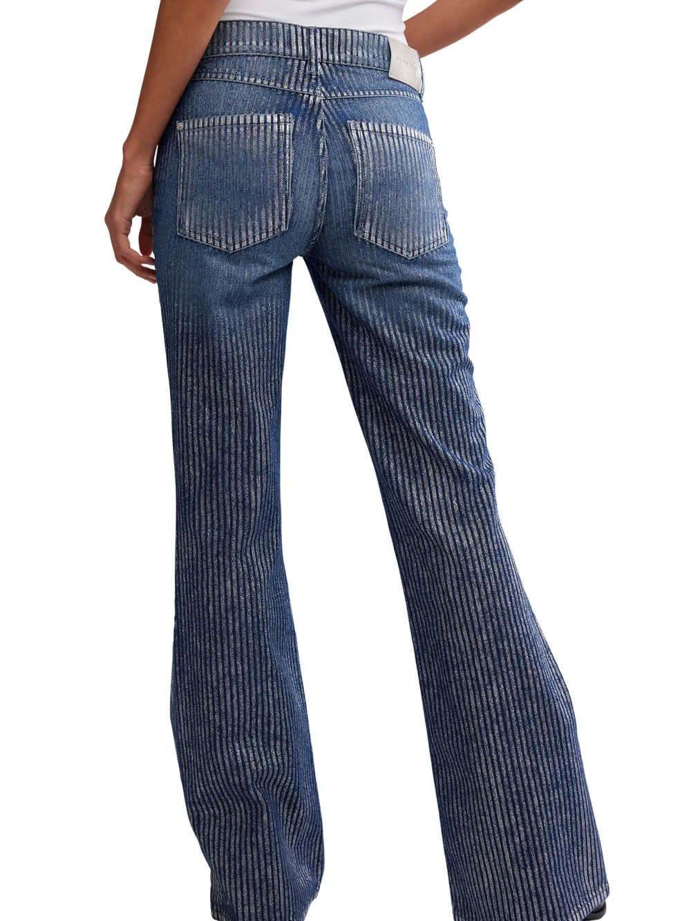 NWT Free People West Coast Metallic High Waist Flare Jeans Size 28 - Picture 3 of 10